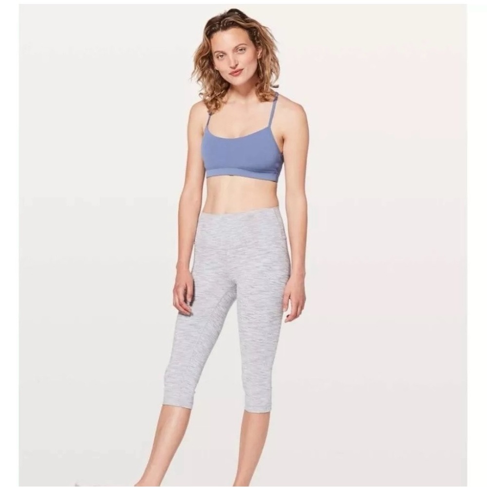 Lululemon Flow Y Bra Nulu Blue Yoga Dance Size 2